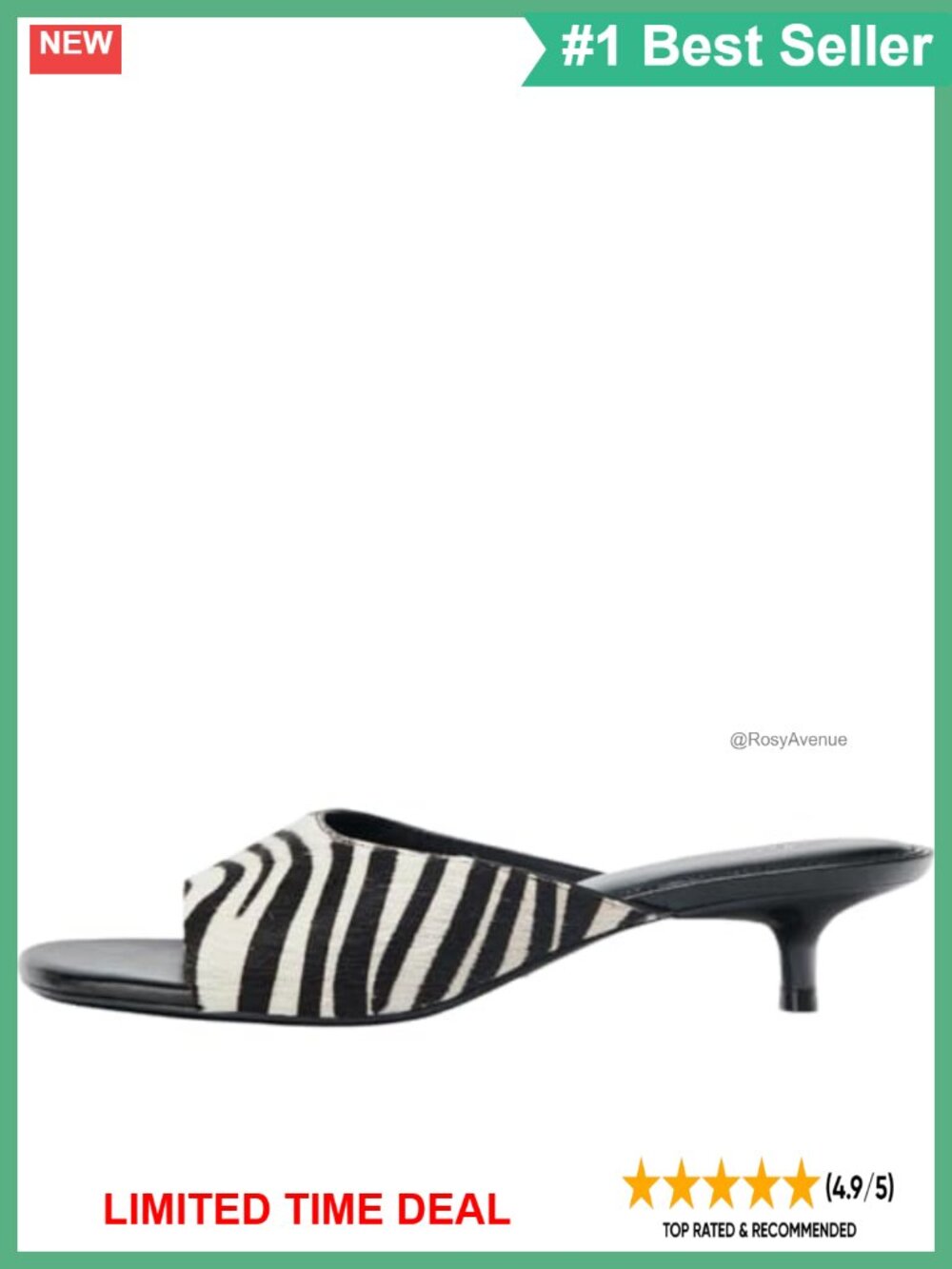 Kitten Heel Mule Sandals Open Toe Slip On Low Heel Slides